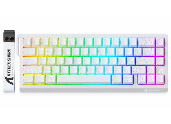 ATTACK SHARK X68 HE 65% Wired Magnetic Gaming Keyboard White Contours